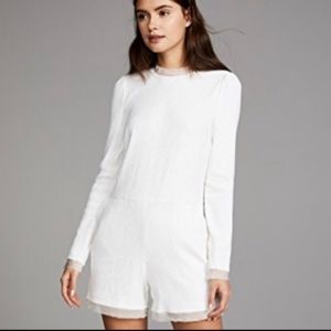 Rachel Zoe White Sequin Jumpsuit  Romper Wedding Bachelorette Shower Party
